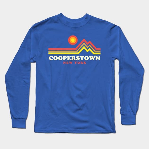 Cooperstown New York Vacation Sunset Mountain Long Sleeve T-Shirt by PodDesignShop